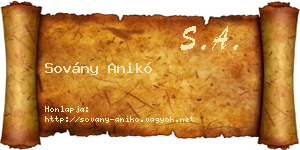 Sovány Anikó névjegykártya